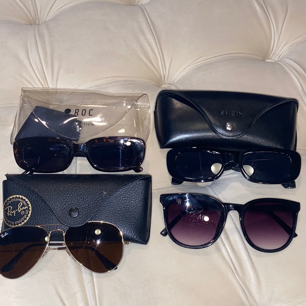 Ray ban, roc, shein, and H&M sunglasses